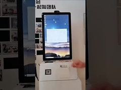 21.5 Inch Self Service Kiosk Touch Screen Vertical Terminal White Query Card
