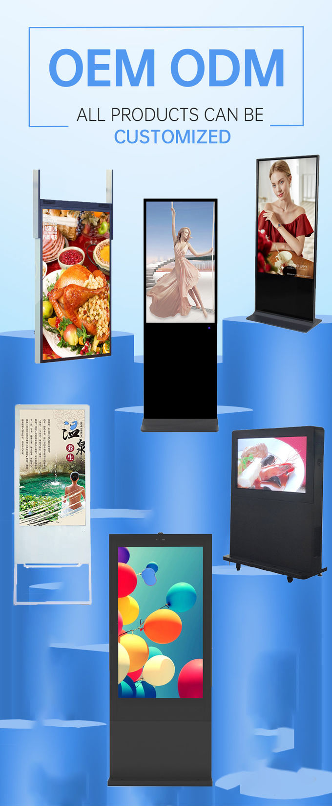 Floor Stand Digital Signage Touch Screen Kiosk with Freestanding